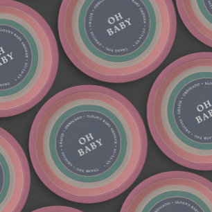 Prato De Papel Rapariga do Chá de fraldas Arco-Íris sem som