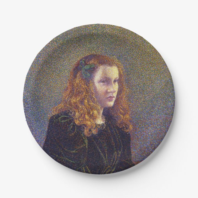 Prato De Papel Rapariga em Verde (por Theo van Ryszard berghe) (Frente)