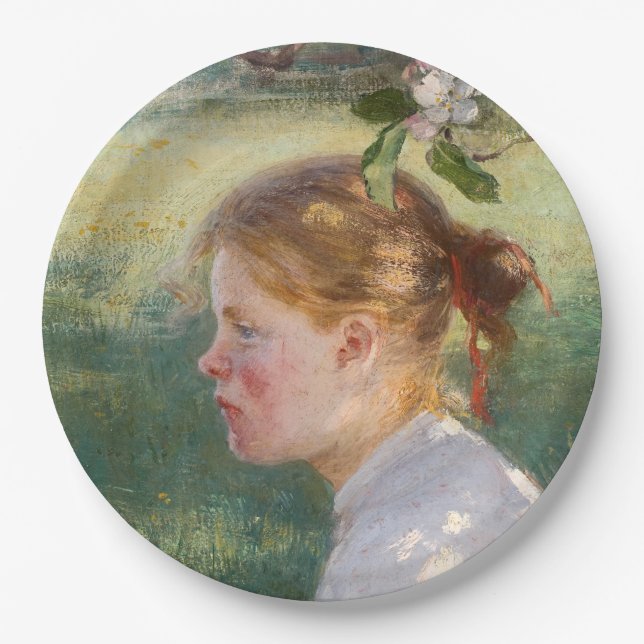 Prato De Papel Rapariga sob a árvore da maçã (por Danielson-Gambo (Frente)