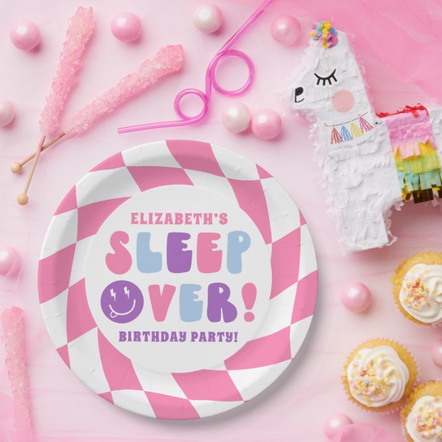 Prato De Papel Raparigas Retro Dormem Por Festa (Festa)