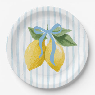 Prato De Papel Raparigas Whimsical Blue Arco Lemon Amalfi Anivers