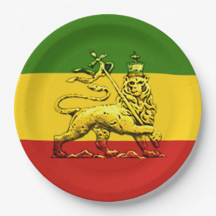 Prato De Papel Rasta Leão de Papel Judah