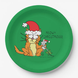 Prato De Papel Rato de Cartoon Engraçado de Natal