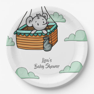 Prato De Papel Rato de Cinza em Festa de Balão de Ar Quente