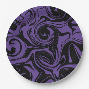 Prato De Papel Rato de mármore roxo e preto