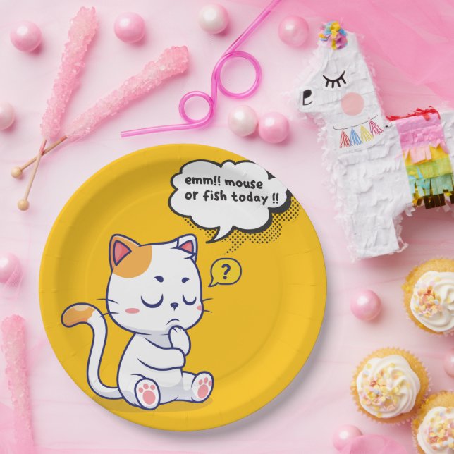 Prato De Papel Rato ou Peixe? - animal de estimação engraçado - G (Festa)