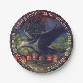 Prato De Papel Raven Moonlight Witts Halloween Night
