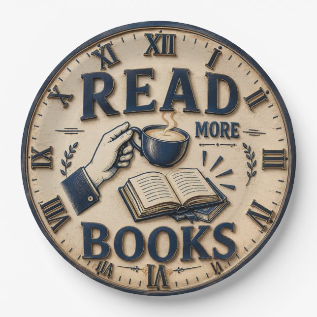 Prato De Papel Read More Books Reading Lover Gift (Frente)