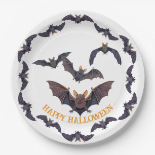 Prato De Papel Rebanho de Morcegos Assustadores de Halloween