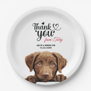 Prato De Papel Recepção de Casamento com Chesapeake Bay Retriever