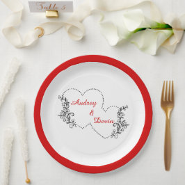 Prato De Papel Recepção de Casamento Fofa Jantar