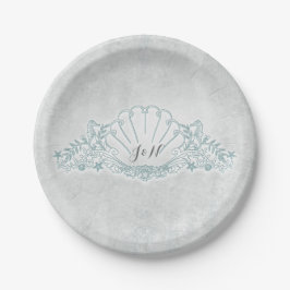 Prato De Papel Recepção de Casamento na Praia com Cavalos-Marinho