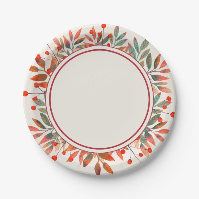 Prato De Papel Red Berries e Teatro Saem de Marfim (Frente)