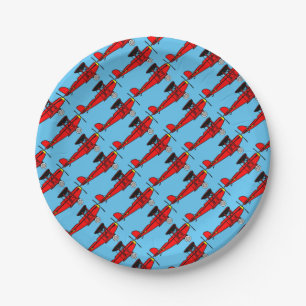 Prato De Papel Red Biplane