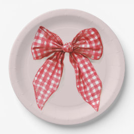 Prato De Papel Red Bow Christmas Paper Plates
