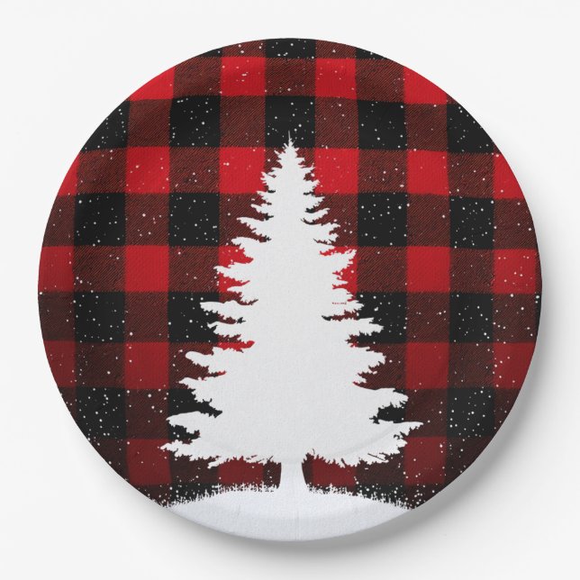 Prato De Papel Red Buffalo Merry Christmas Paper Plates (Frente)