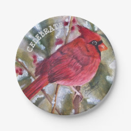 Prato De Papel Red Cardinal Natal