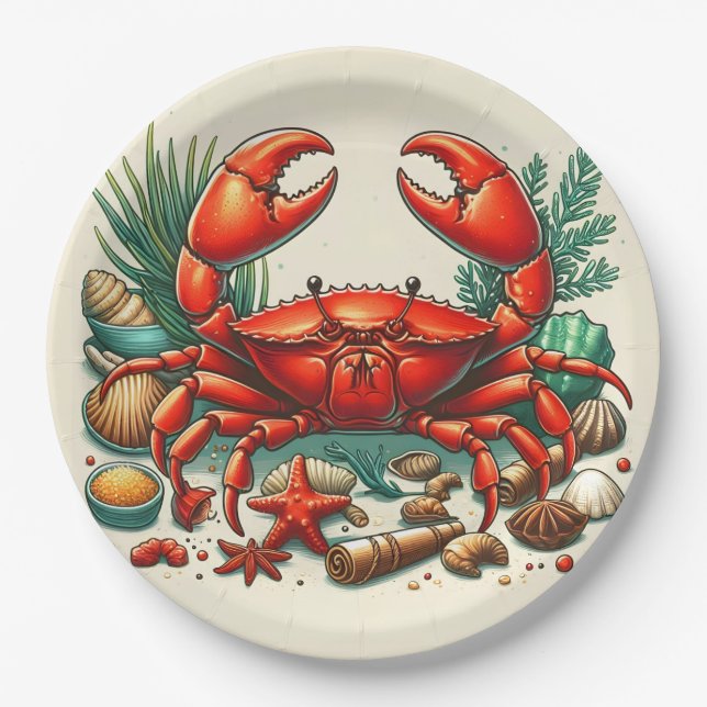 Prato De Papel Red Crab Bake (Frente)
