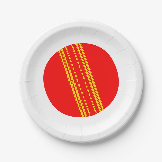 Prato De Papel Red Cricket Ball (Frente)