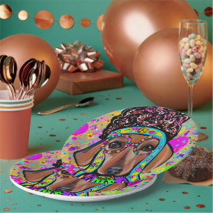 PRATO DE PAPEL RED DACHSHUND