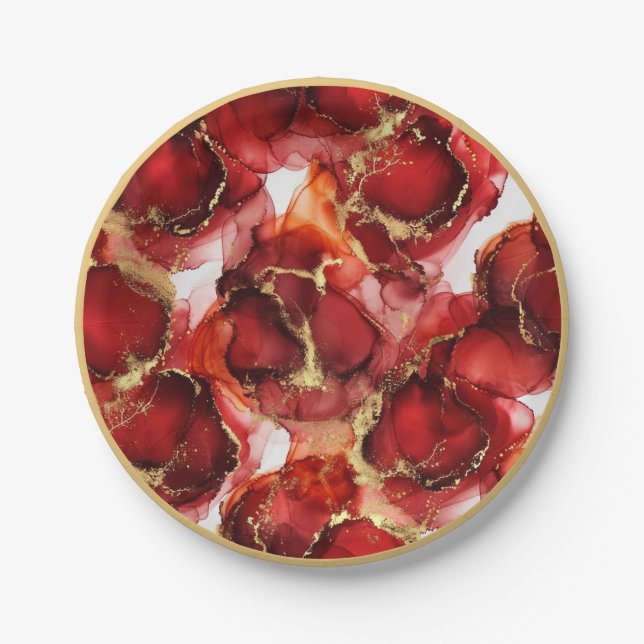 Prato De Papel Red Fire Pattern (Frente)