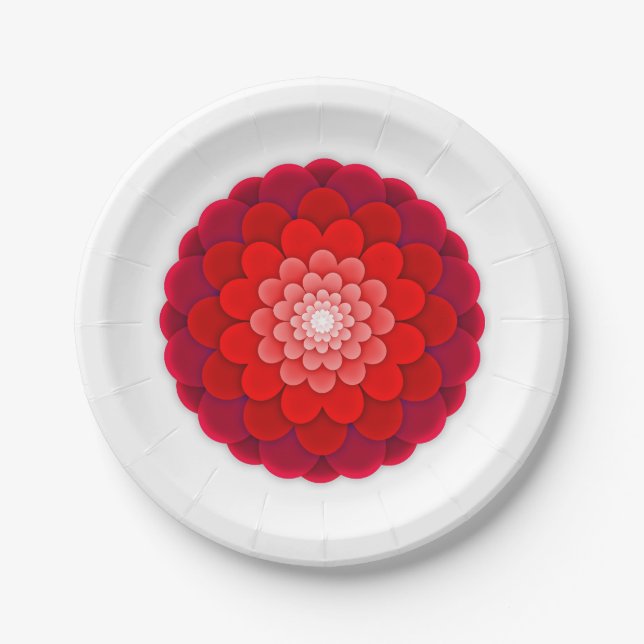 Prato De Papel Red Floral Mandala-58566 (Frente)
