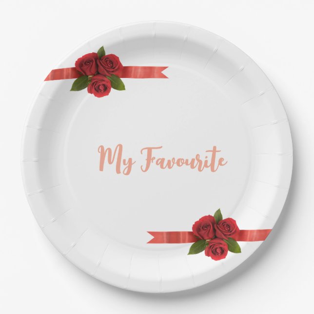 Prato De Papel Red Flowers Favorite (Frente)