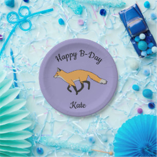 Prato De Papel Red Fox Happy Birday