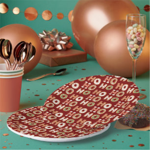 Prato De Papel Red Ho Ho Ho Gingercake Cookie Natal