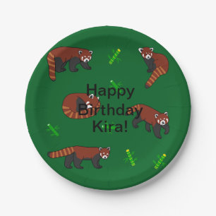 Prato De Papel Red Panda Birthday