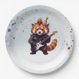 Prato De Papel Red Panda Rocker Birthday Plates