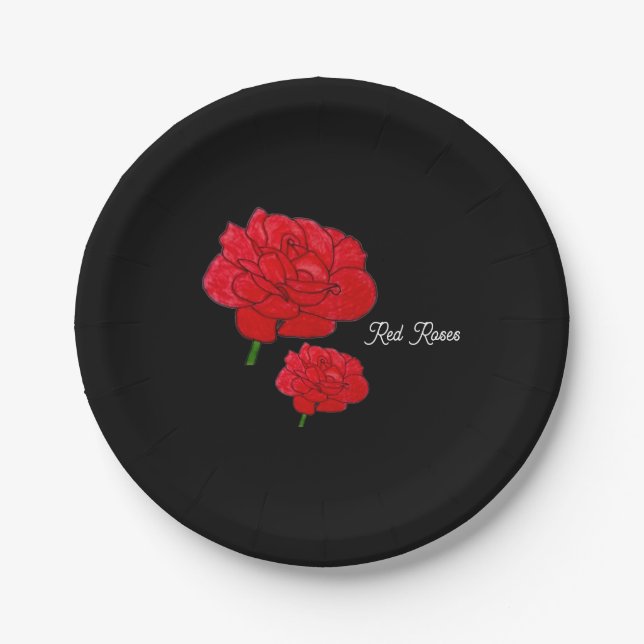 Prato De Papel Red Roses  (Frente)