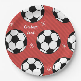 Prato De Papel Red Soccer Festivo Ball & Snow