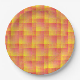 Prato De Papel Red Yellow Checker Abstract Pattern
