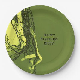 Prato De Papel Rede de Festas de aniversário Amarela Teerão e Vol