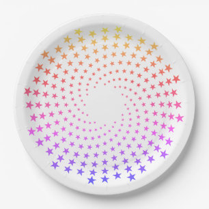 Prato de Papel - Redemoinhos de Estrelas Coloridas