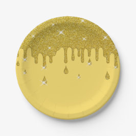 Prato De Papel Reduzir o Efeito Dourado da Glitter e as Sparkles