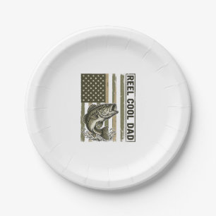 Prato De Papel Reel Cool Dad Bass Fishing Flag Vector Design_1