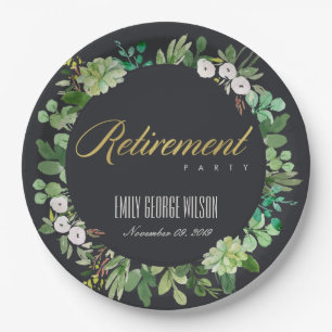 PRATO DE PAPEL REFORMA DE ÁGUA COM FOLIAGEM DE FÉCULA SUCCULENTA