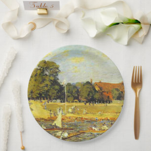 Prato De Papel Regata em Hampton Court Alfred Sisley Poster