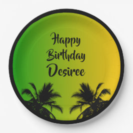 Prato De Papel Reggae jamaicano Caribe aniversário