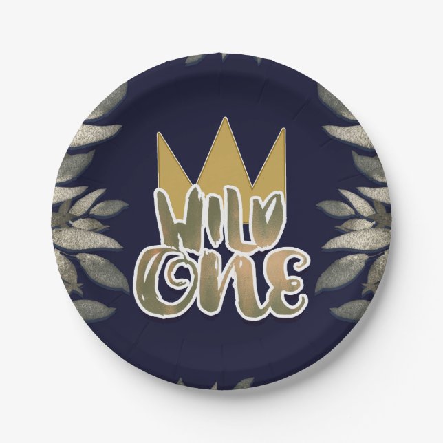 Prato De Papel Rei das Coisas Selvagens - Um Partido primeiro ani (Frente)