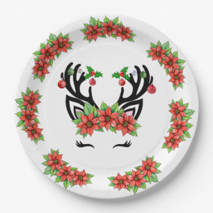 Prato De Papel Reindeer de Natal