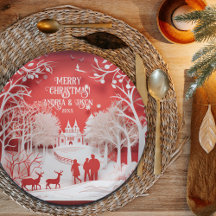 Reindeers 3D e Pessoas na aldeia