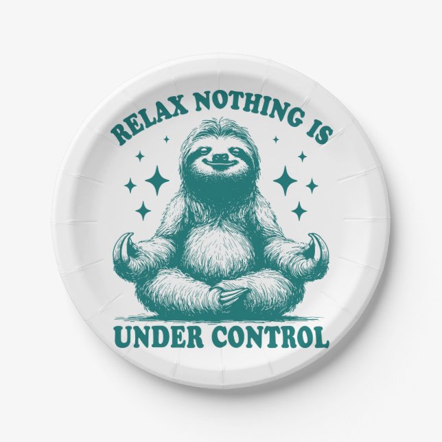 Prato De Papel Relaxe Nada Está Sob Controle, Lloth Yoga (Frente)
