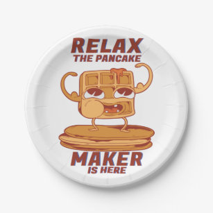 Prato De Papel Relaxe O Pancake Maker Está Aqui Engraçado 