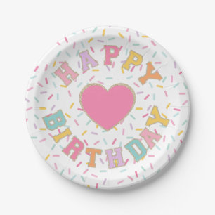 Prato De Papel Remendo Preppy Carta Aniversário