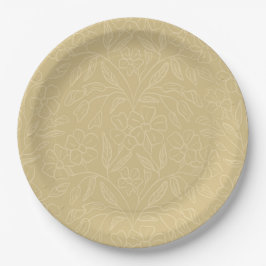 Prato De Papel Renda Floral Em Amarelo