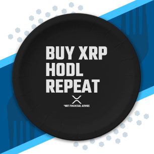 Prato De Papel Repetição de Hodl XRP do Comprar Crypto Crypto-cur