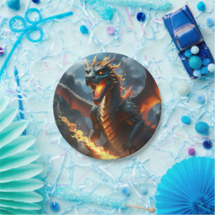 Prato De Papel "Respiração do Inferno: A Chama do Dragão"